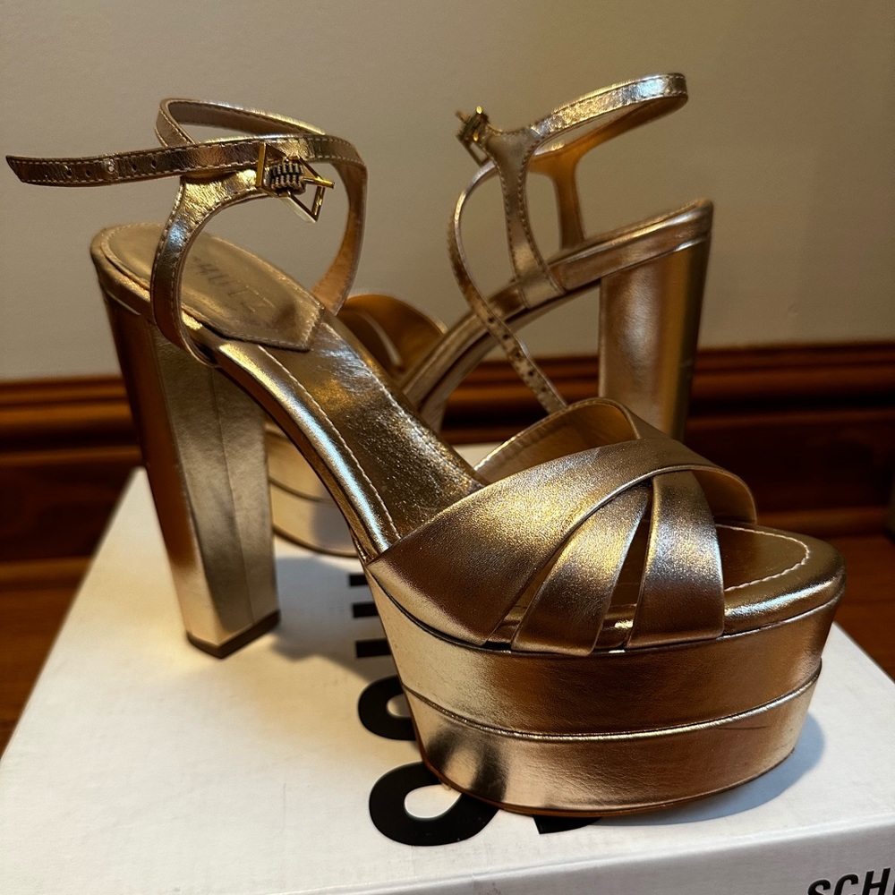 Gold platform sandals